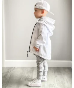 Little Bipsy White Pullover Windbreaker Outerwear