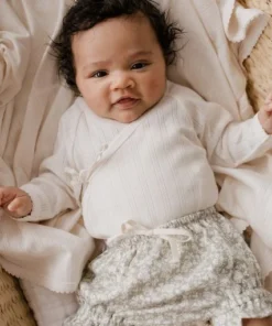 Jamie Kay Natural Organic Cotton Pointelle Wrap Romper