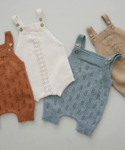 Mebie Baby Rust Knit Short Romper Knits