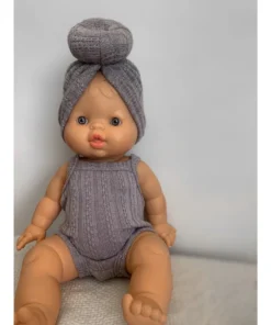 Grey Minikane Tank Sleeve Romper Dolls + Plushies