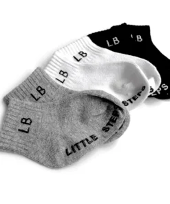Little Bipsy Grey + Black + White 3 Pack Socks