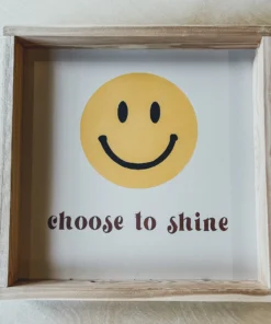 Emrose Choose To Shine Smiley Face Sign Decor