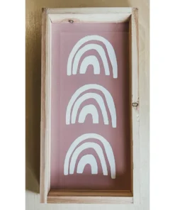 Emrose Dusty Mauve White Rainbows Stacked Sign
