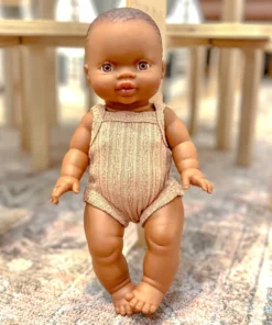 Dolls + Plushies Camel Ribbed Minikane Romper