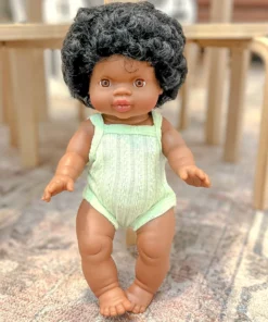 Dolls + Plushies Mint Ribbed Minikane Romper