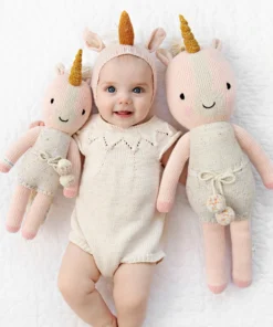 Cuddle And Kind Ella The Unicorn Knit Handcrafted Little Doll Dolls + Plushies