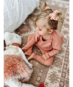 Blush Pink Two Piece Minikane Lounge Set Two-Piece Sets