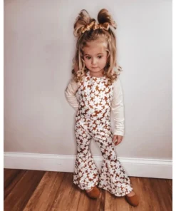 Bailey's Blossoms Flower Child Andi Jumper Pleated Bell Bottom Jumpsuit Overalls + Rompers