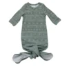 Mebie Baby Sage Alpine Organic Cotton Knotted Gown Preemie + Newborn