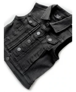 Little Bipsy Black Wash Denim Vest Outerwear
