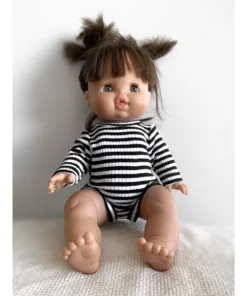 Black + White Ribbed Romper Minikane Clothing