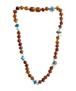 Sweet Tree Amber Amber + Amazonite + Aquamarine 13"