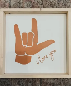 Emrose I Love You White + Rust Retro Sign