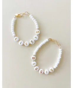 Little Lunds Co Jewelry Lil Sis White Stone Bracelet