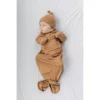 Mebie Baby Mustard Bamboo Knotted Gown Preemie + Newborn