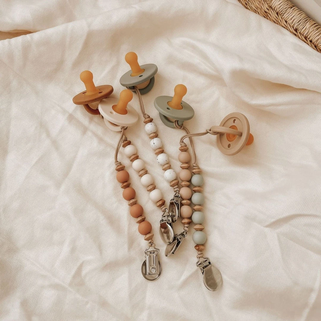 Pretty Please Teethers Linen Ebony Classic Pacifier Clip 4 Pretty Please Teethers Linen Ebony Classic Pacifier Clip