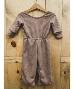 Black Sheep Mauve Textured Waffle Romper Dresses