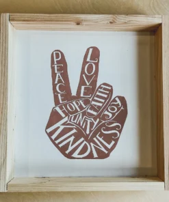 Emrose Peace Love Peace Sign Wooden Sign