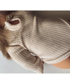 Beige Minikane Long Sleeve Romper Minikane Clothing