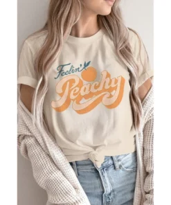 J+j Feelin’ Peachy Cream Tee Graphic Tees