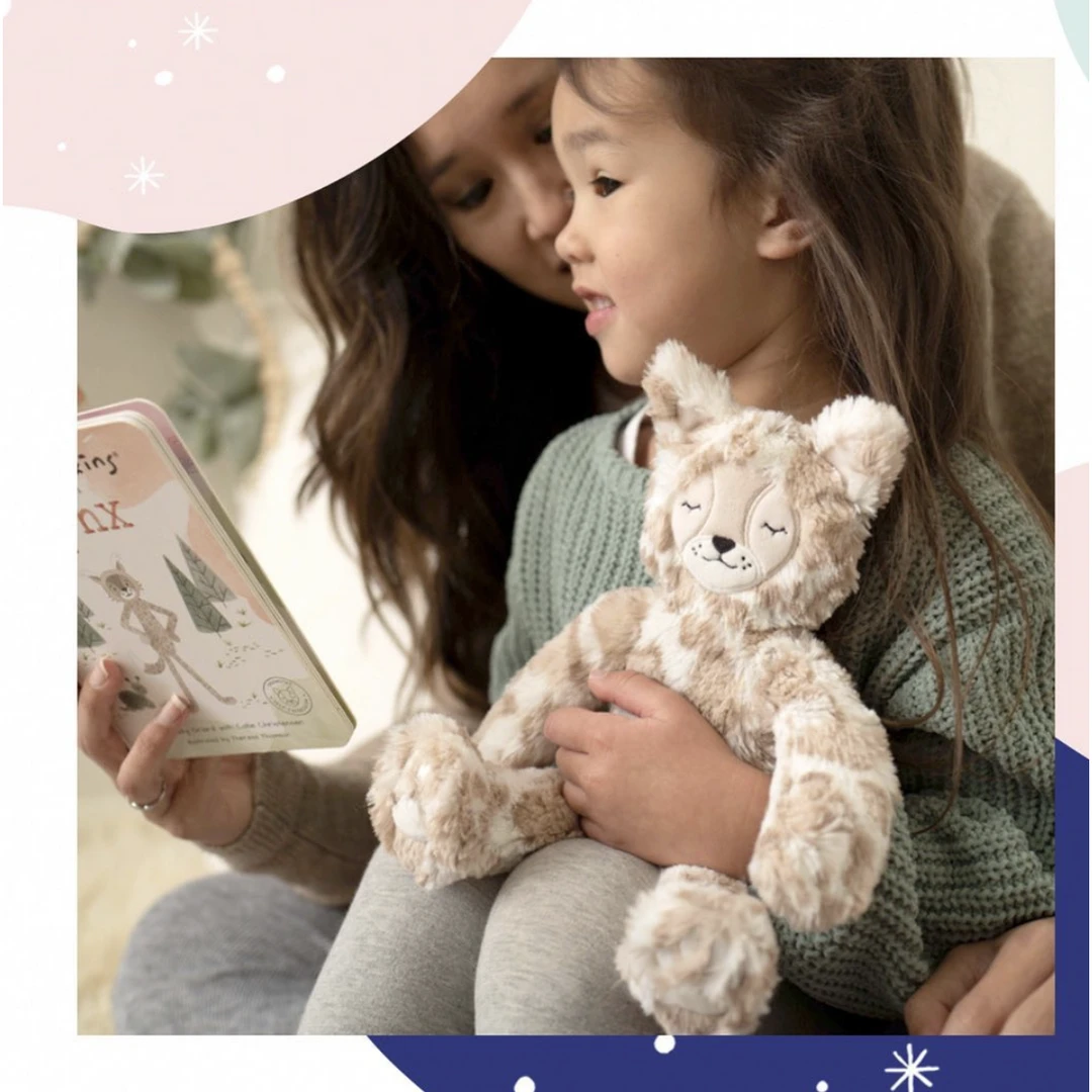 Slumberkins Spotted Beige Lynx Snuggler - Self Expression Collection Books + Puzzles 4 Slumberkins Spotted Beige Lynx Snuggler - Self Expression Collection Books + Puzzles