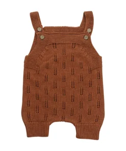 Mebie Baby Rust Knit Short Romper Knits