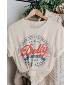 J+j Dolly For President Cream Tee Graphic Tees