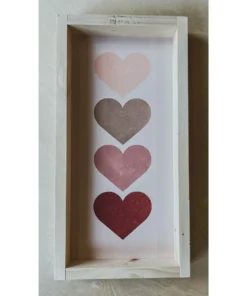 Emrose Decor Ombré Pink Hearts Stacked Wooden Sign