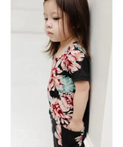 Lia + Lou Dresses Black Floral Pocket Dress