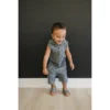 Mebie Baby Charcoal Waffle Hooded Short Romper Overalls + Rompers