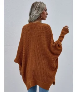 J+j Brown Waffle Knit Cardigan Outerwear