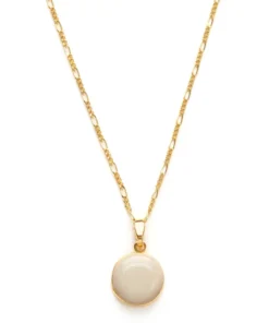 Amano Studio Necklaces Beige Round Locket Necklace