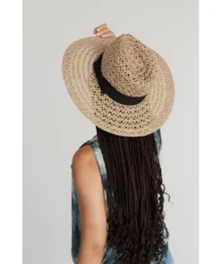 J+j Tan Whimsy Straw Hat