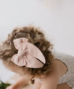 Jamie Kay Headwear Peachy Organic Cotton Muslin Hair Bow Clip