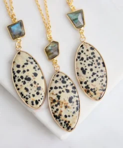 Mesa Blue Necklaces Dalmatian Jasper + Labradorite Long Necklace