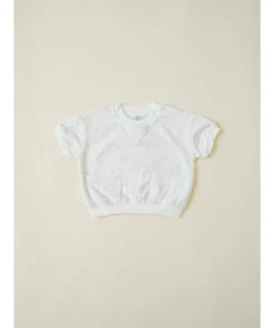 Orcas Lucille White Speckle Oversized Sweatshirt Tee Tops