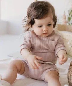 Jamie Kay Knits Dusky Rose Organic Cotton Waffle Easton Top