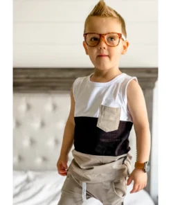 Little Bipsy Sand Block Pocket Tank Top Tee Tops