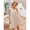 J+j Dresses Cream Textured Polka Dot Dress