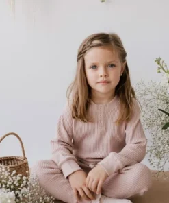 Jamie Kay Dusky Rose Organic Cotton Waffle Oliver Pants