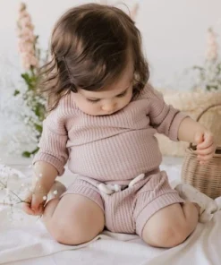 Jamie Kay Knits Dusky Rose Organic Cotton Waffle Easton Top