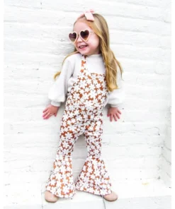 Bailey's Blossoms Flower Child Andi Jumper Pleated Bell Bottom Jumpsuit Overalls + Rompers