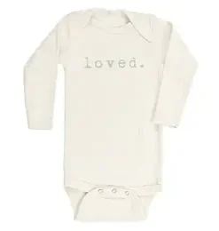 Tenth + Pine Loved Sage + Natural Organic Long Sleeve Onesie