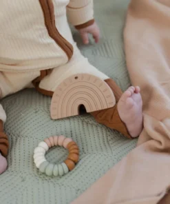 Pretty Please Teethers Toys Mahogany Rose Rainbow + Rays Teether Toy