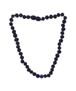 Sweet Tree Amber Raw Cherry Amber + Evil Eye Necklace 13"