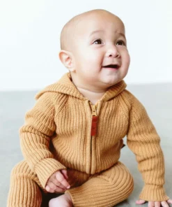 Goumi Kids Acorn Organic Cotton Knit Hoodie