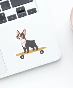 Onderkast Dog On A Skateboard Sticker
