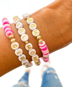 J+j Girl Mom Pink Bracelet