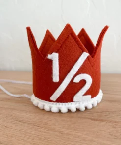 Cutest Little Party Party Time # 1/2 Copper Felt + White Pom Trim + White Crown