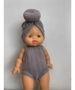 Grey Minikane Tank Sleeve Romper Dolls + Plushies